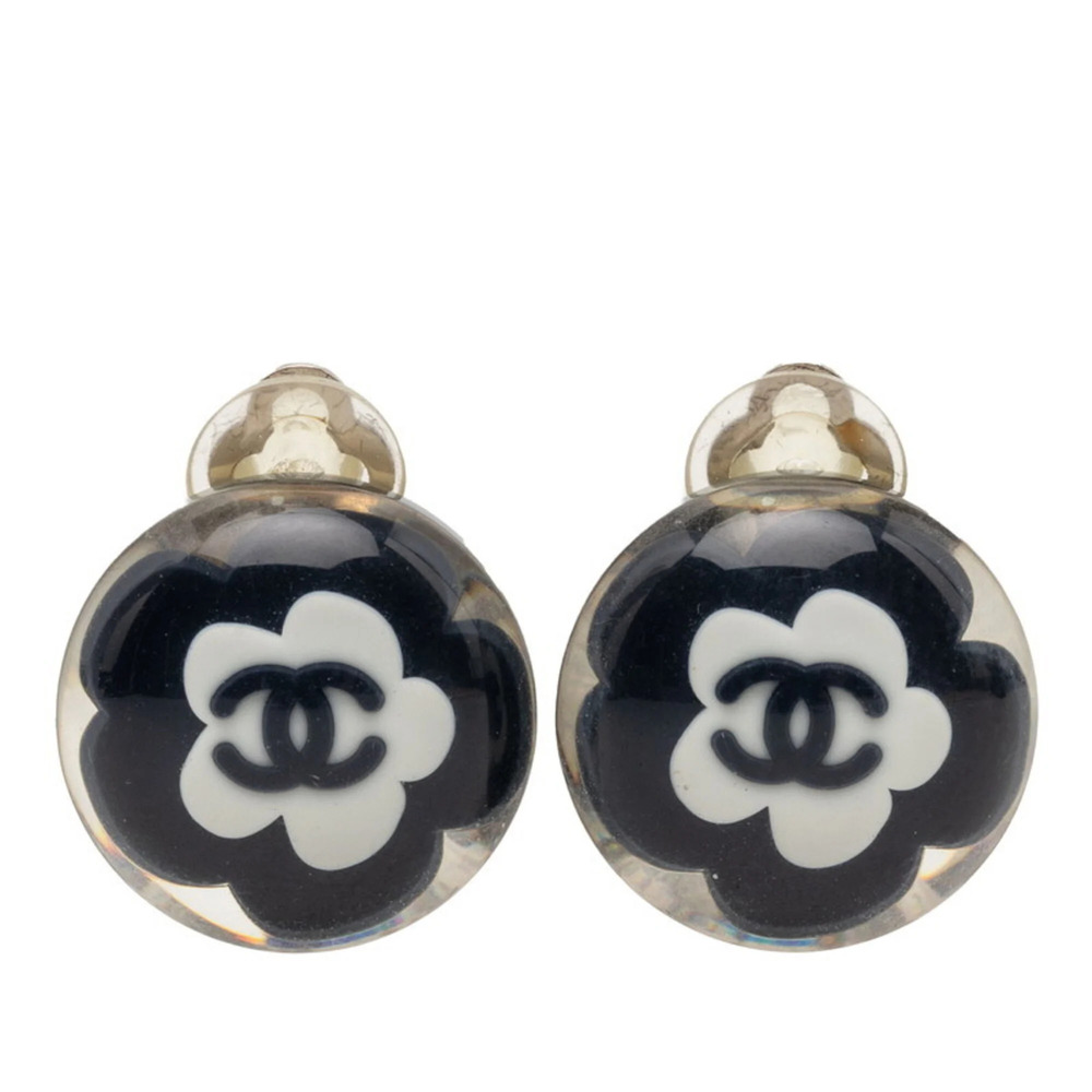 CHANEL Black Logo Earrings - Picture 1 of 4